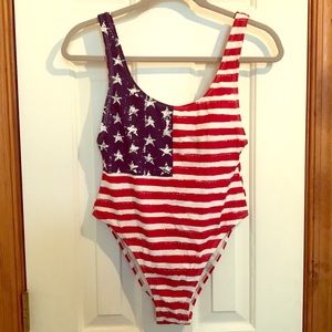 American Flag one-piece bathing suit